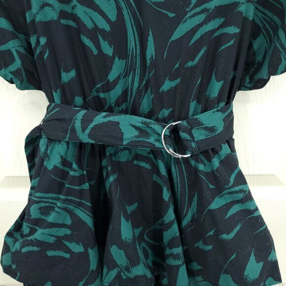 Scoop Tiered Ruffle Midi Dress M Black/Green - Picture 10 of 16